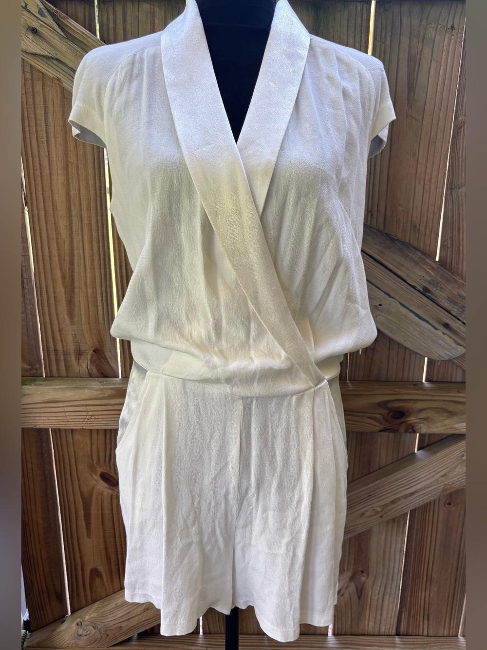 La Petite Française Ivory Tuxedo Style Romper Shorts Size 38